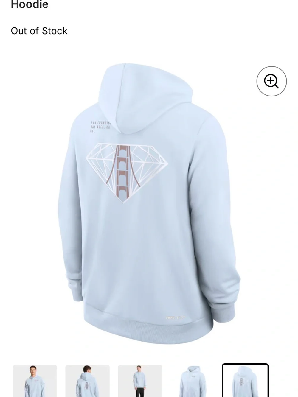 Men's Super Bowl LX Nike Light Blue Dri-FIT Hoodie XL